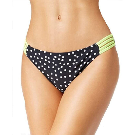 California Waves Polka Dots Colorblocked Strappy Bikini Black XS