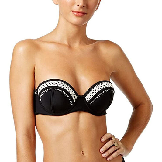 California Waves Jr Push-Up Underwire Bustier Bikini Top Black S