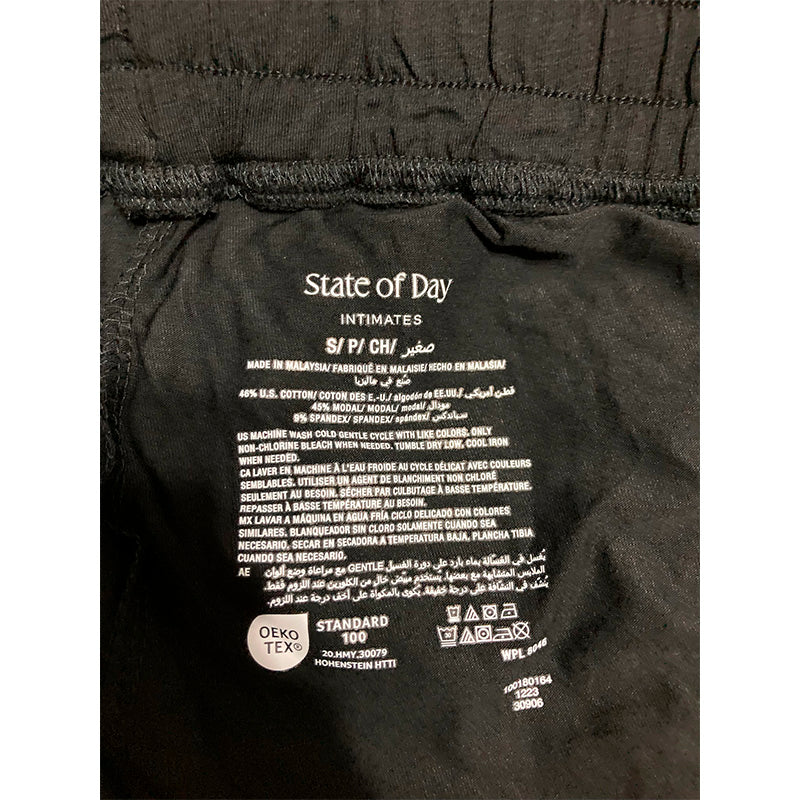 State of day intimates Pajama Pants Baistband Black S