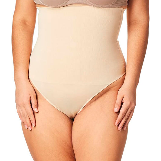 Maidenform  Shapewear Firm Control High Waist Thong Fajas with Cool Comfort Beige L