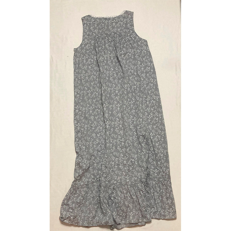 Eileen West Woven Sleeveless Ballet Nightgown in Misty Grey Chambray (Small)