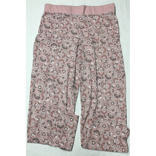 Charter Club Super Soft Knit Henley Printed Pants Pink L