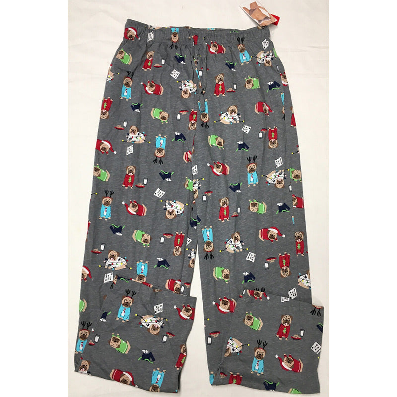 Family PJs Dog Happy Pawlidays Pajama Pants Gray S
