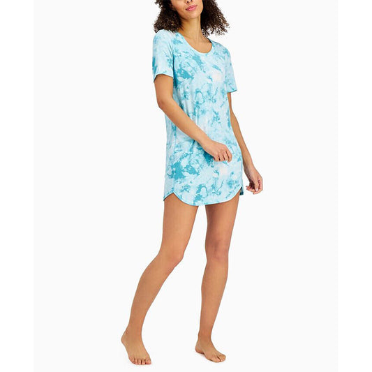 Jenni Short Sleeve Printed Sleepshirt Blue XL