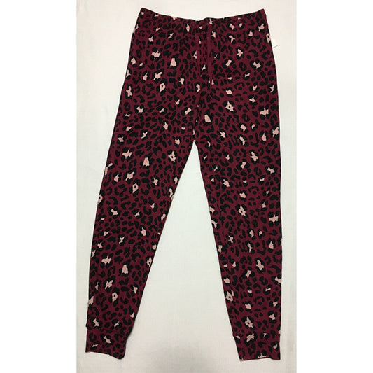 Jenni Long Sleeve Jogger Pant Pajama Burgundy S