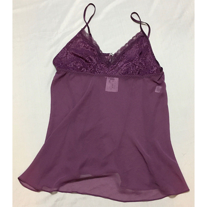 Linea Donatella Siren Satin Babydoll Nightgown Purple XL