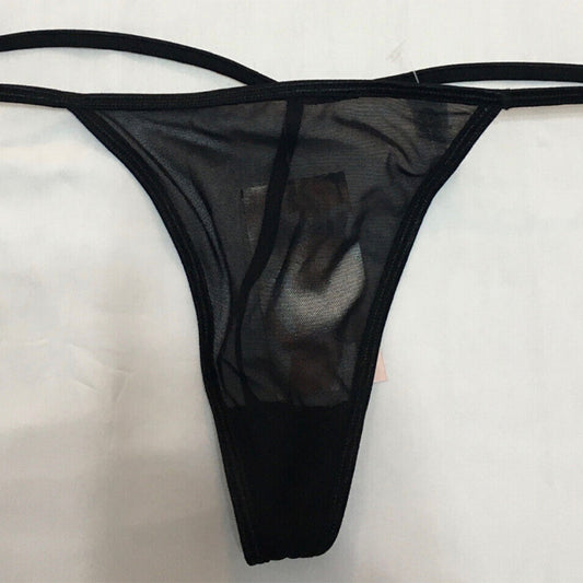 Black Bow Thong Black M