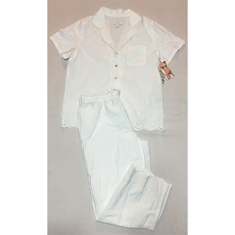 NWD Charter Club Cotton Capri Pants Pajama Set White S