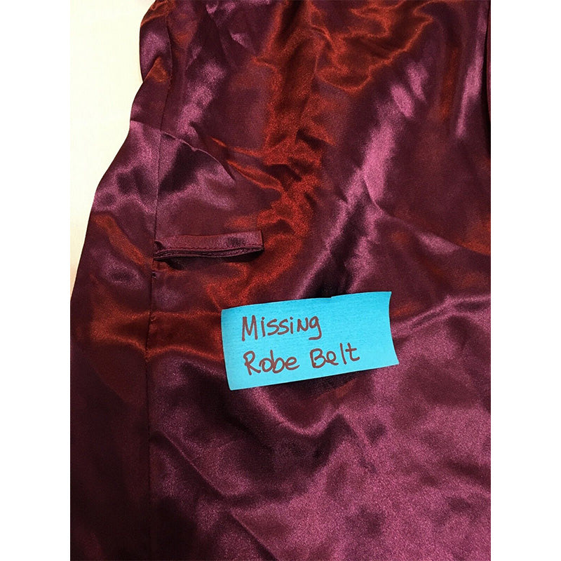 NWD Flora by Flora Nikrooz Stella Satin Venise Trim Robe Burgundy S