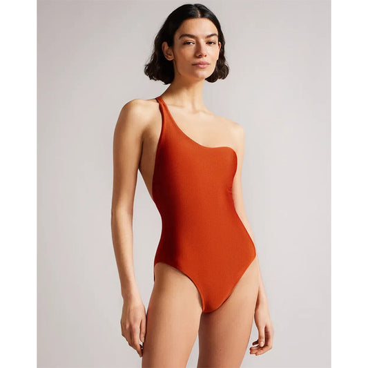 Ted Baker Renora One Shoulder One Piece Swimsuit Orange 2