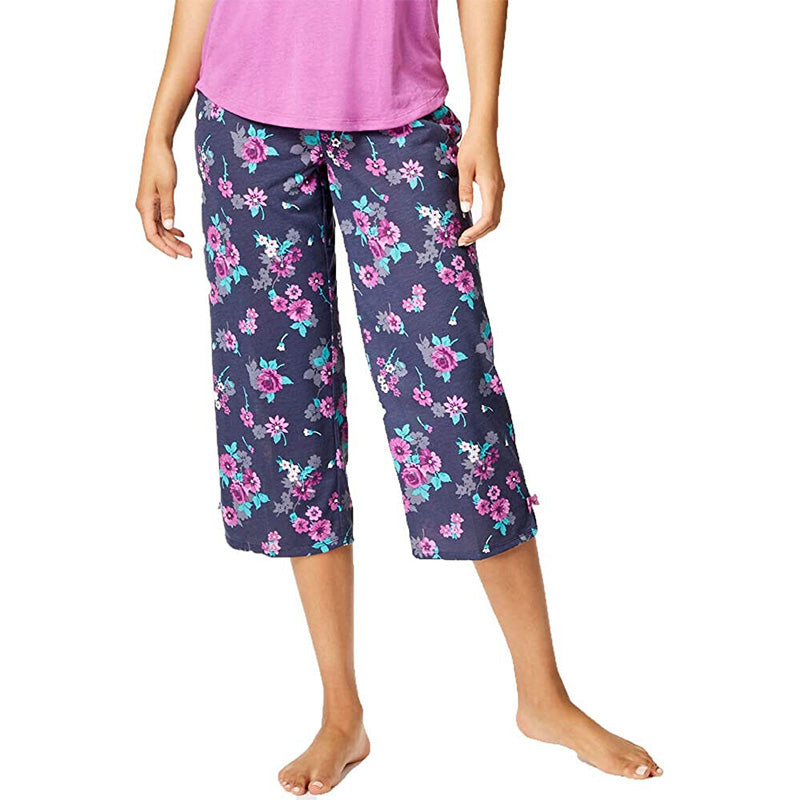 Jenni by Jennifer Moore Printed Cropped Pajama Pants Navy S