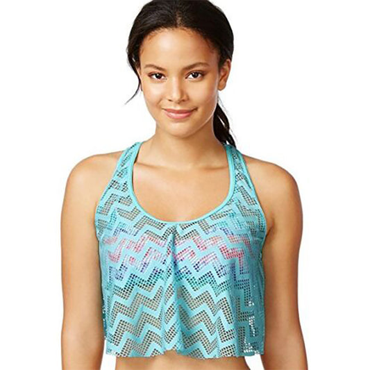 Hula Honey Junior's L XL 2PC Crop Top Swim Top Separates New