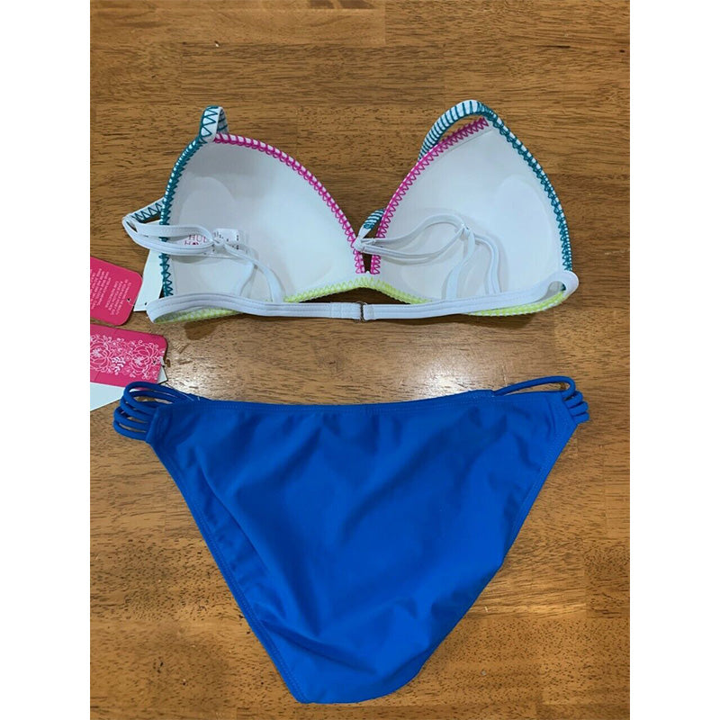 Hula Honey Junior's 2-piece Swim Bikini Set XL Push-up Top Malibu Hipster Bottom