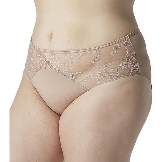 Ashley Graham Basic Hi Cut  Brief Panty  1X/Cappuccino