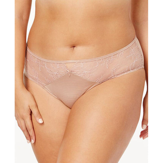 Ashley Graham Basic Hi Cut Plus Size Brief Panty  Beige Cappuccino 2X