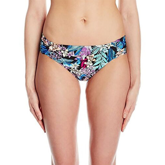 KENNETH COLE Tropical Tendencies Floral Tab Side Hipster Bikini Bottom Black XL