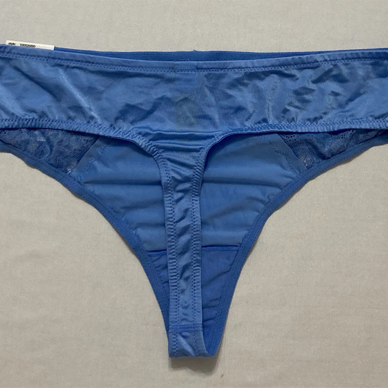 INC Smooth Lace Thong Blue 2XL