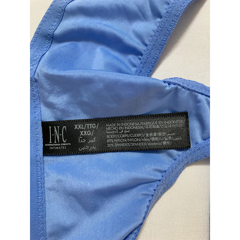 INC Smooth Lace Thong Blue 2XL