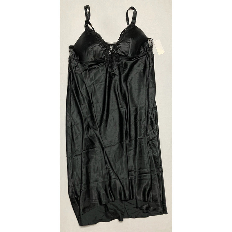 Flora Intimates Black Polyester Solid Sleepwear Nightgown Black 2X