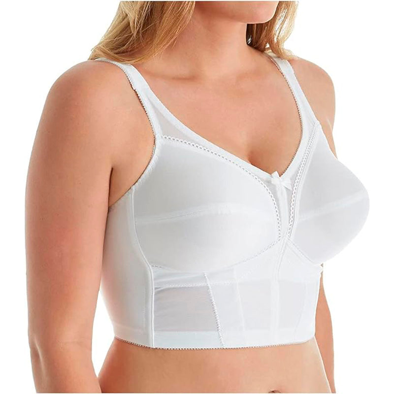 Carnival  Full Figure Longline Camisole Strap Soft Cup Wire Free Bra, White 38D