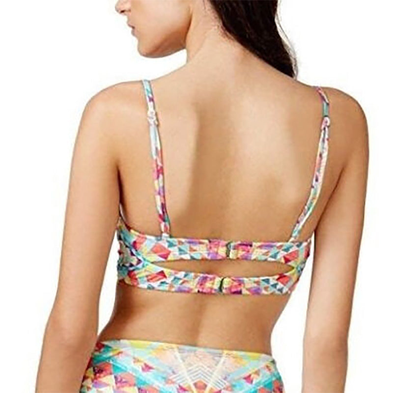 Bar III Printed Multicolor Underwire Midikini Top New L