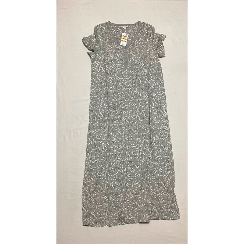 Charter Club Cotton Printed Nightgown Grey S