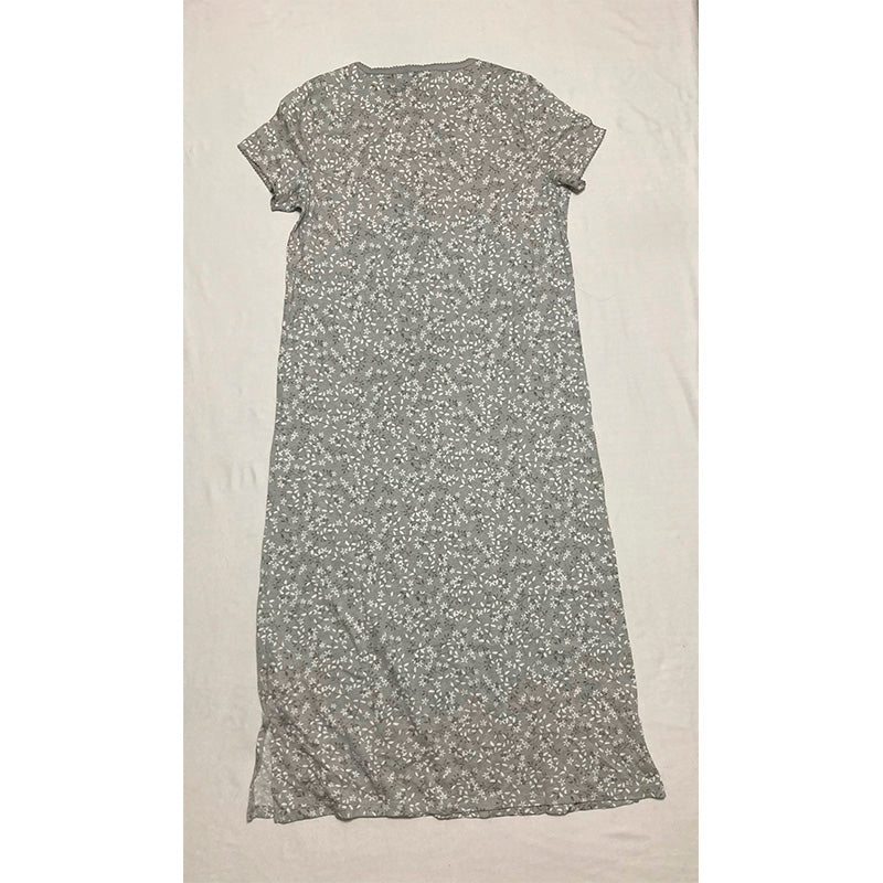 Charter Club Cotton Printed Nightgown Grey S