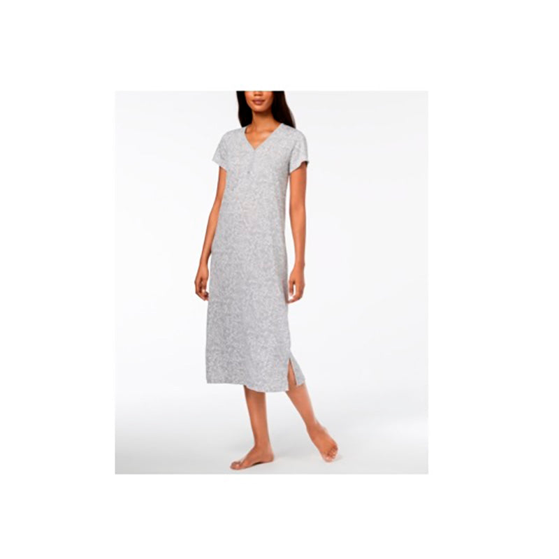 Charter Club Cotton Printed Nightgown Grey S