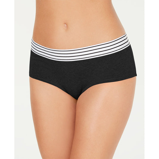 Jenni  Elastic Waistband Cotton Hipster Underwear Black XL