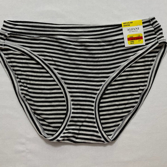 Alfani Ultra Soft Mix-and-Match Bikini Underwear Charcoal Stripe M