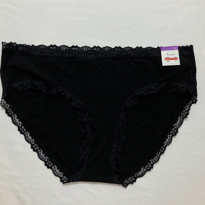 Jenni Lace Trim Hipster Underwear Black 2XL