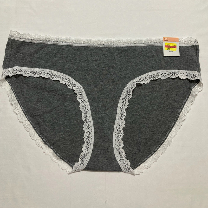 Jenni Lace Trim Hipster Underwear Grey 3XL