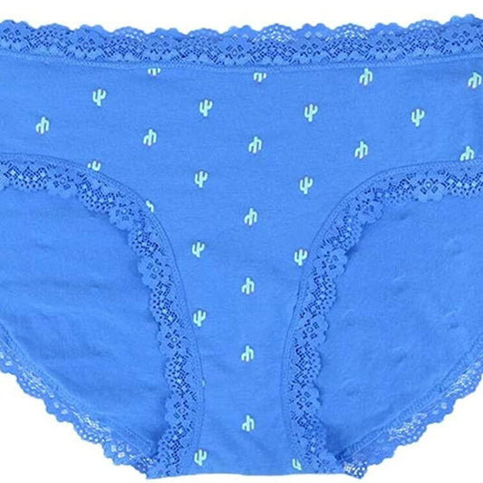 Jenni by Jennifer Moore Cotton Lace Trim Hipster Blue 3XL