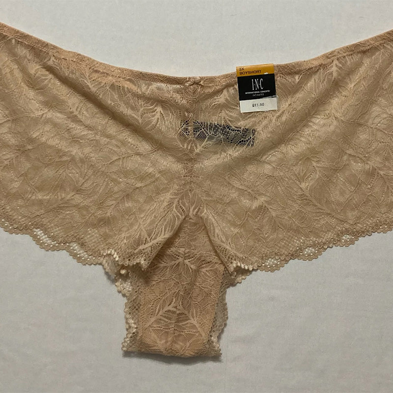 INC Plus Lace Boyshort Panty (3X, Frappe)