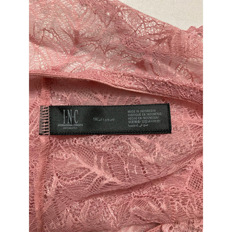 INC Plus Lace Boyshort Panty (1X, Fresh Carnation)