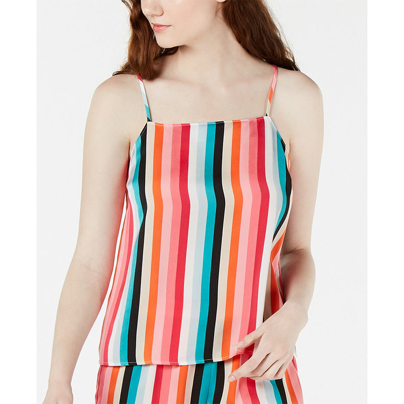 I.N.C Multi-stripe Pajama Camisole top, Rainbow Stripe Multicolor L