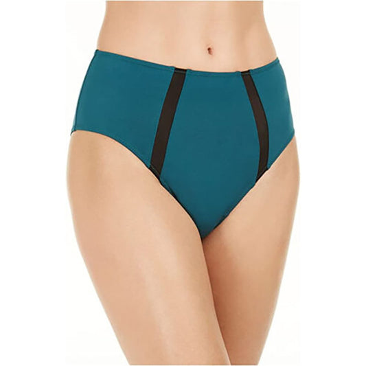 INC Womens High-Waist Mesh Inset Brief Panty Green S