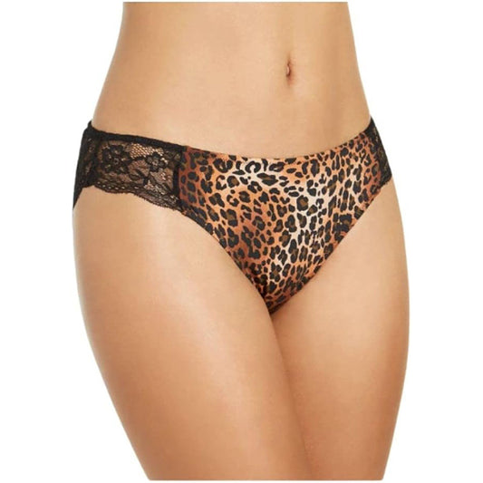 INC   Lace-Trim Leopard-Print Bikini Underwear M