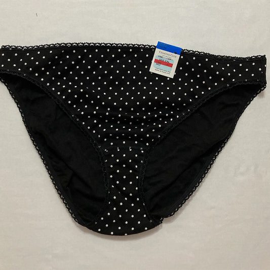 Charter Club Everyday Cotton Bikini Underwear Black Dot XL