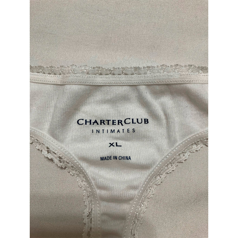 NWD Charter Club Everyday Cotton Women's Lace-Trim White XL