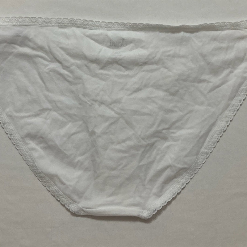 Jenni Lace Trim Bikini Underwear White 2XL