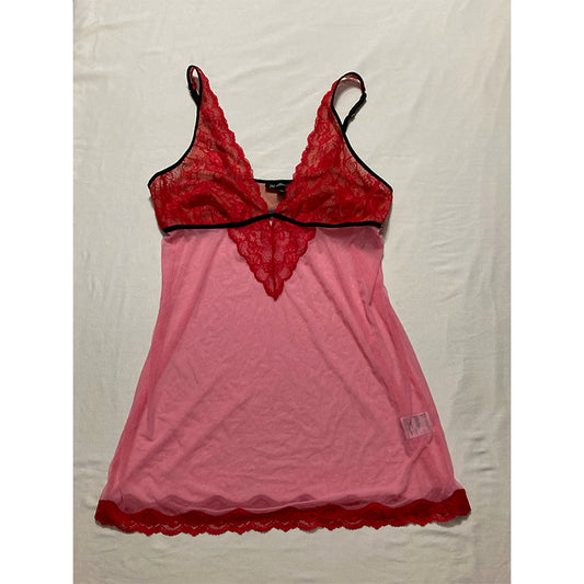 INC Heavenly Soft Lace-Trimmed Knit Red XL