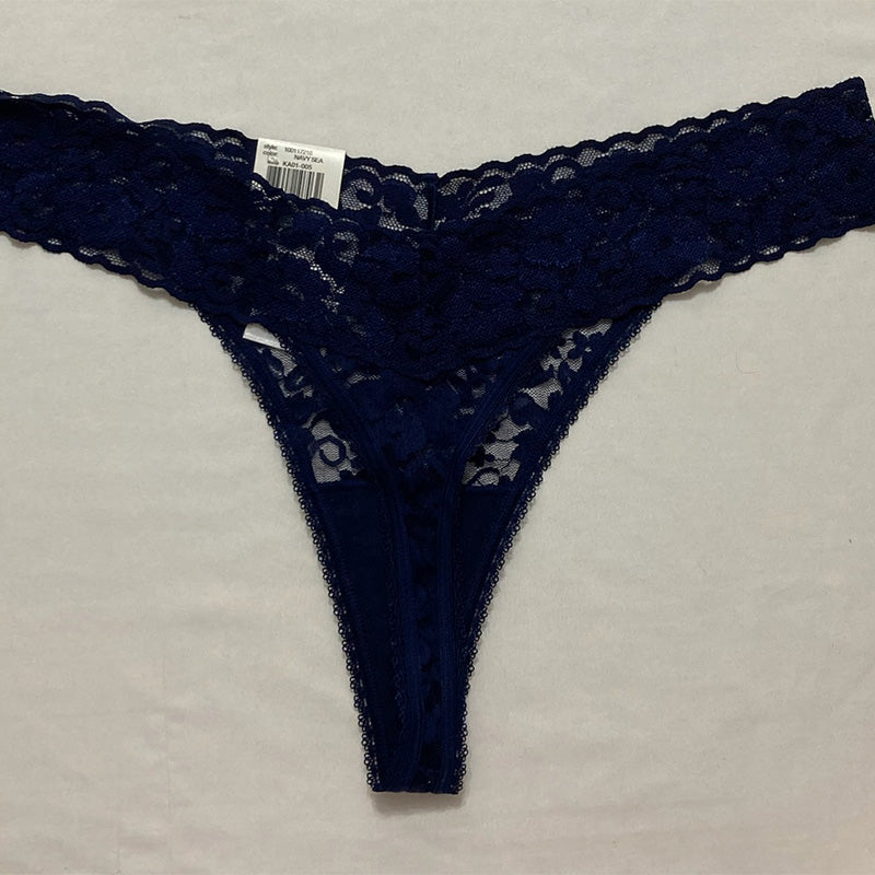 INC Plus Size Lace Thong Underwear Lingerie Navy Sea XL