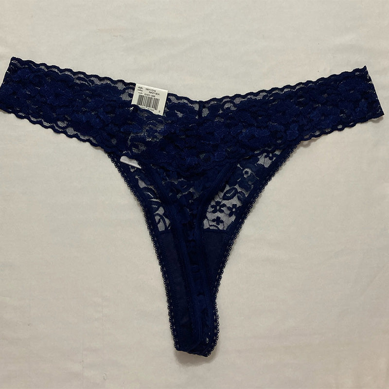 INC Plus Size Lace Thong Underwear Lingerie Navy Sea 2XL