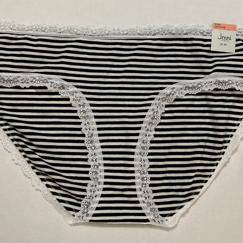 Jenni Lace Trim Hipster Underwear Feeder Stripe S