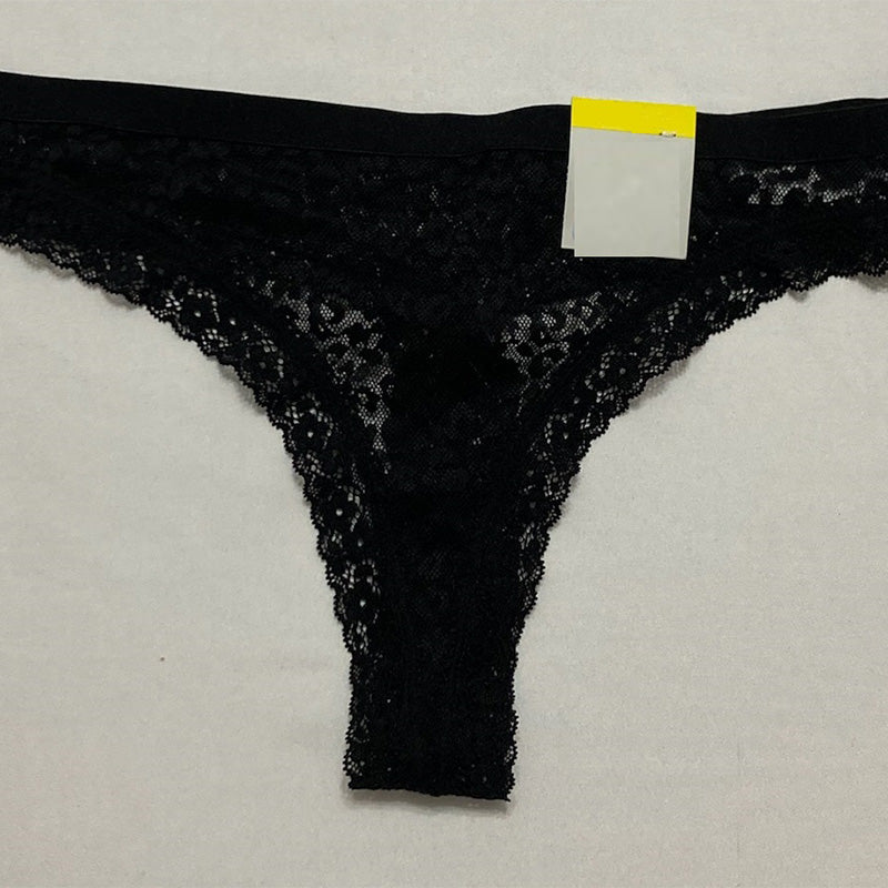 Jenni Leopard Lace Thong Black M