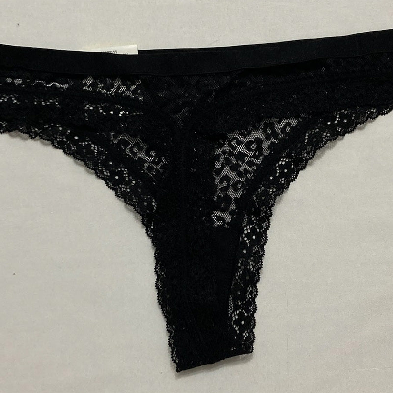 Jenni Leopard Lace Thong Black M