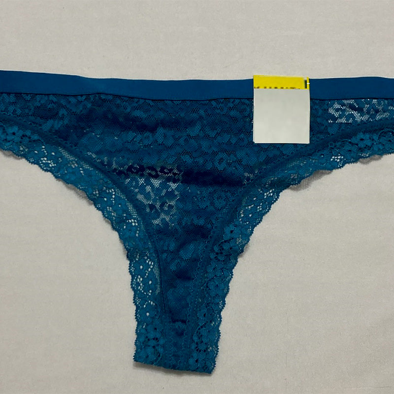 Jenni Leopard Lace Thong Blue M