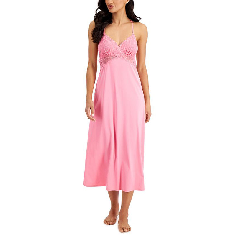 INC Lace Long Nightgown Pink S