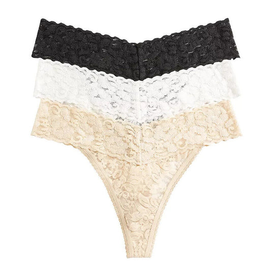 INC  3-Pk. Lace Thong Underwear Multicolor XL